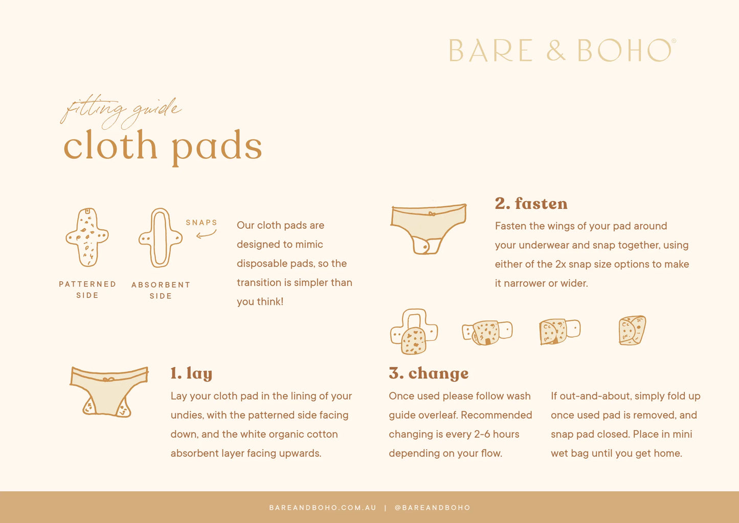 Bare and Boho Cloth Pads - Light