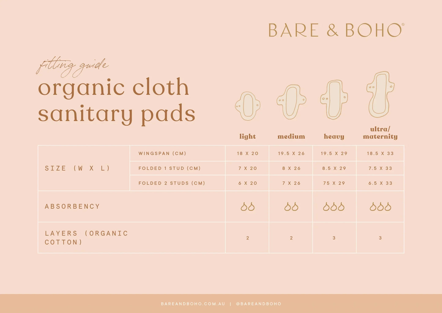 Bare and Boho Cloth Pads - Heavy