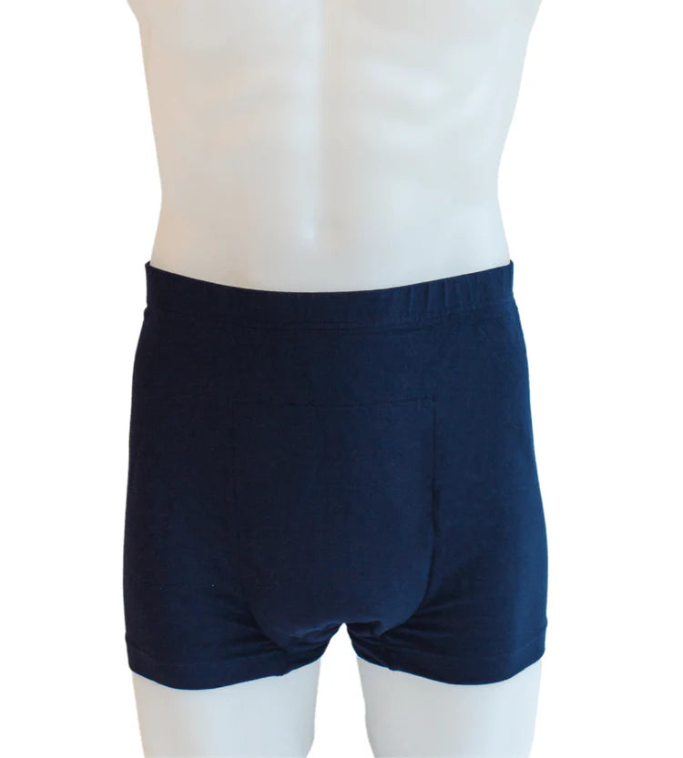 Mens Absorbent Cotton Underwear - NAVY (incontinence)